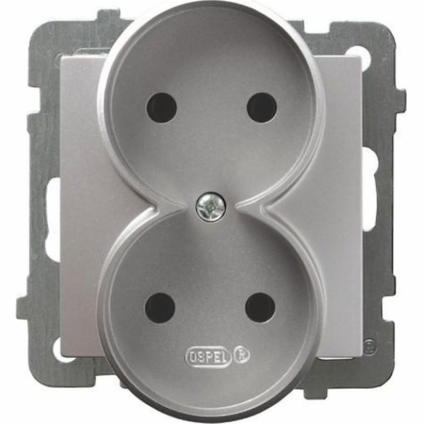 Ospel Double Modular Socket Silver JAKO OSPEL