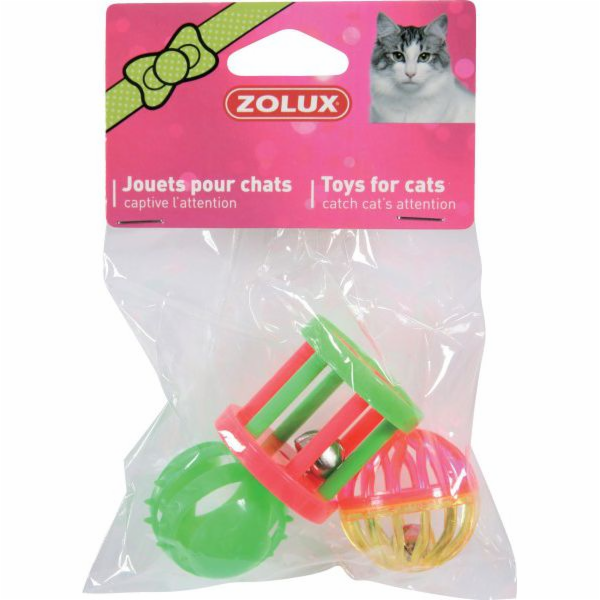 Hračka Zolux Cat - sada 3 různých hraček, 4 cm