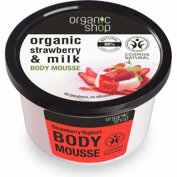 Organic Shop Tělová pěna s vůní jahodového jogurtu 250ml