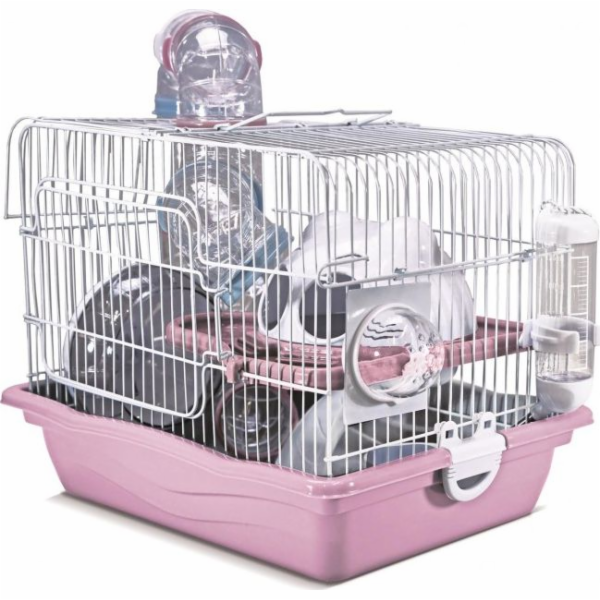 Klec pro hlodavce Panama Pet, 35,5x26,6x27,5 cm, bílá/růžová