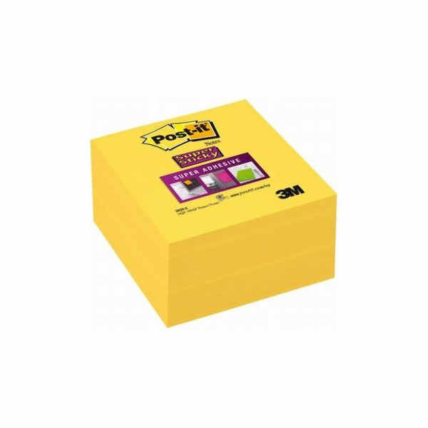 Post-it Super Sticky žluté podložky, kostka 76x76mm, 350 ...