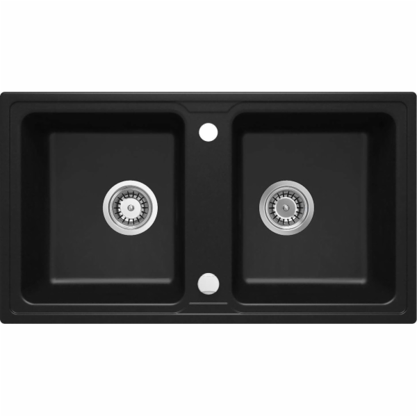 DEANTE 2-CHAMBER GRANITE SINK BLACK ZOR