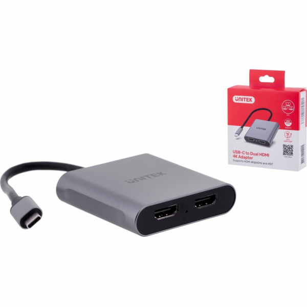 UNITEK ADAPTER USB-C  2x HDMI  4K@60HZ 