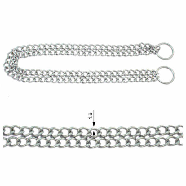 Řetěz - obojek stahovací dvouřadý 1,6 mm/30 cm
