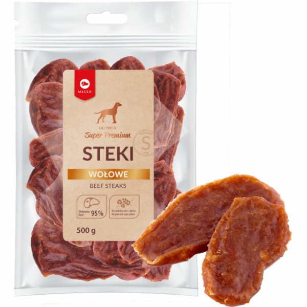 MACED Beef steaks - Dog treat - 500g