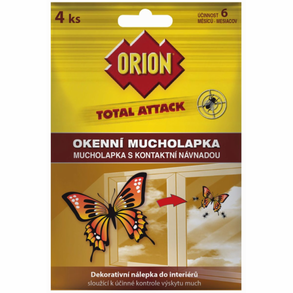 Mucholapka okenní dekorativní 4 ks ORION TOTAL ATTACK