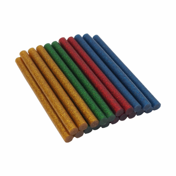 Náplň lepící tavná 7,5x100 mm/20 ks mix barev se třpytkou