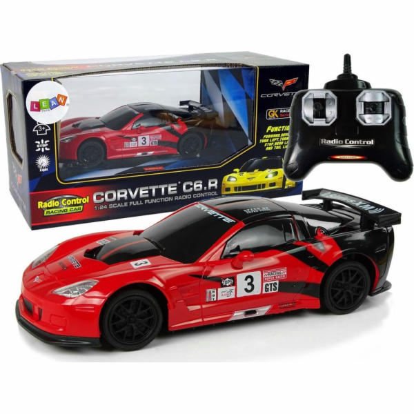 Import leantoys Sports Car R/C 1:24 Corvette C6.R Red 2.4...