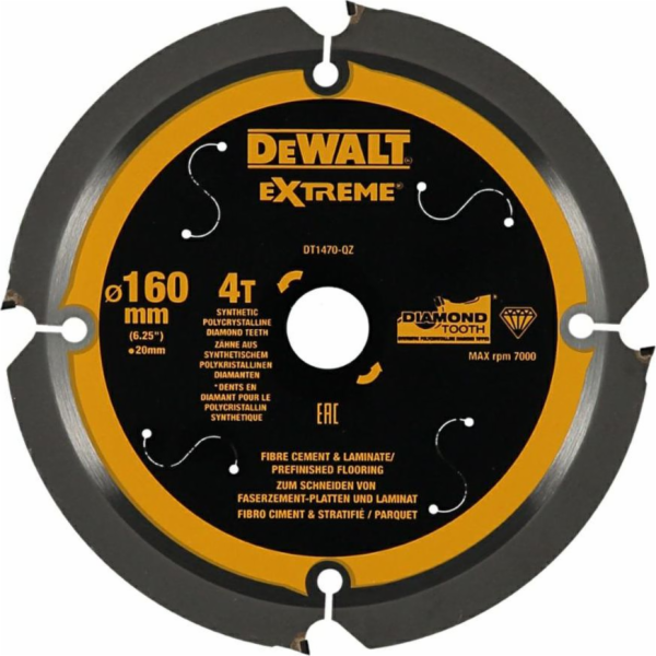 Pilový kotouč Dewalt.165x20mmx4z Vláknocement Dt1471-qz