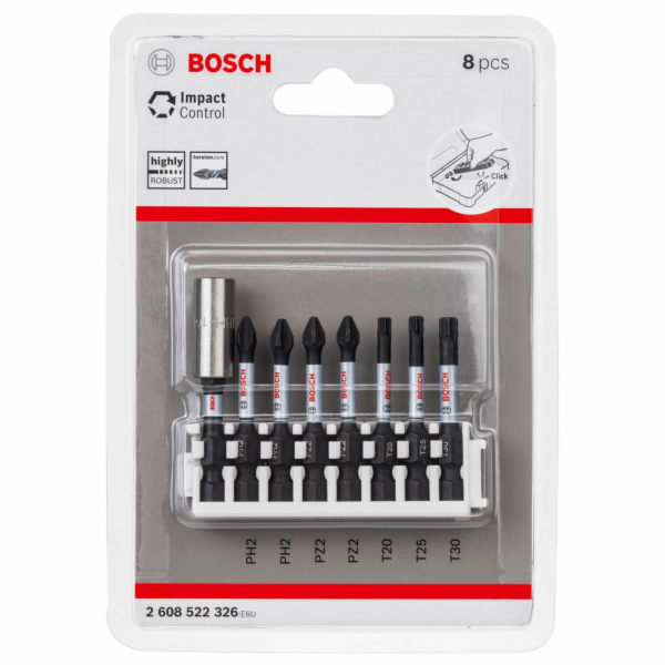 Bosch Impact Control 50 mm 8-tlg Bitpack, Sada bitů