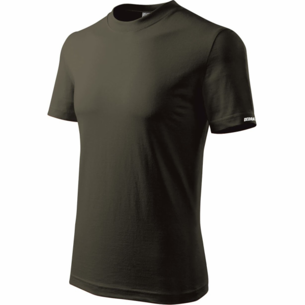 DEDRA Pánské tričko, XL, army barva, 100% bavlna