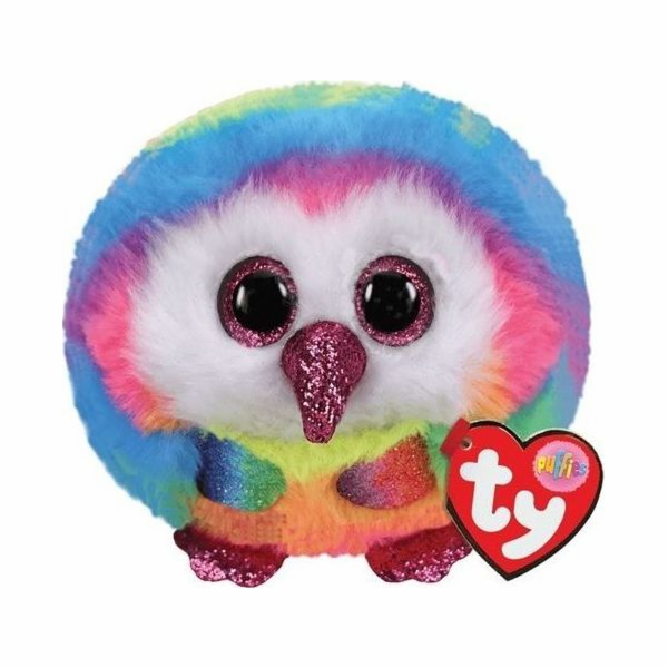 Maskot Meteor TY Puffies - Owen the Rainbow Owl