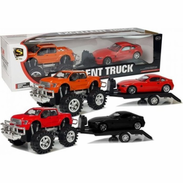 Sada vozidel LEANToys Monster Truck Černé odtahové vozidl...