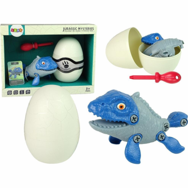 Import leantoys Mosasaur Dinosaur Set s vajíčkem DIY šrou...
