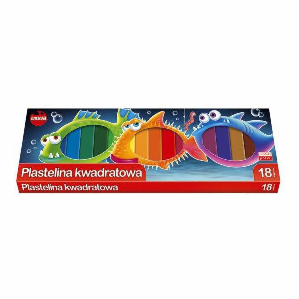 Mona Plastelínový čtverec, 18 barev