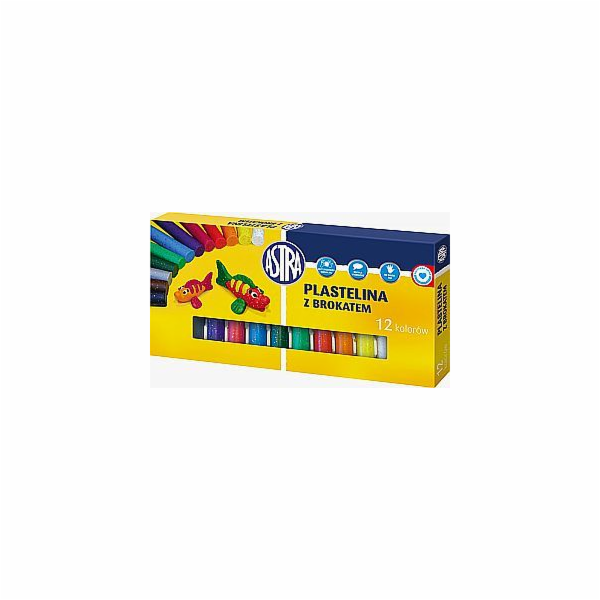 Astra Plasticine 12 barev třpytek