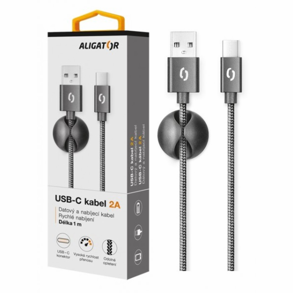 ALIGATOR datový kabel  PREMIUM 2A, USB-C, černá