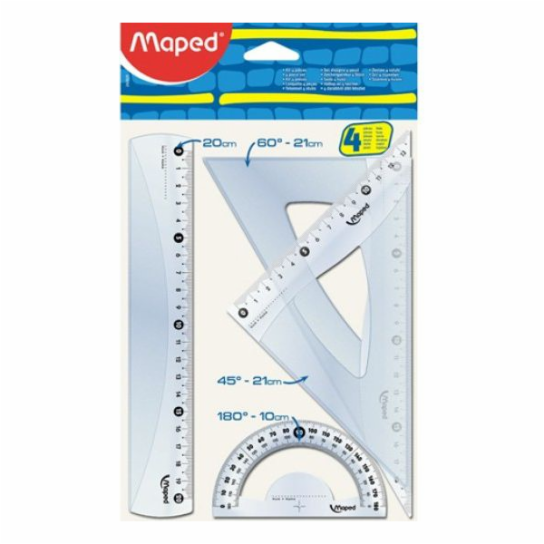 Corex Sada pravítka 20cm, 2 sady čtverců, úhloměr (242820)