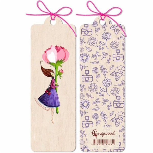 Cozywood Dřevěná záložka Rose