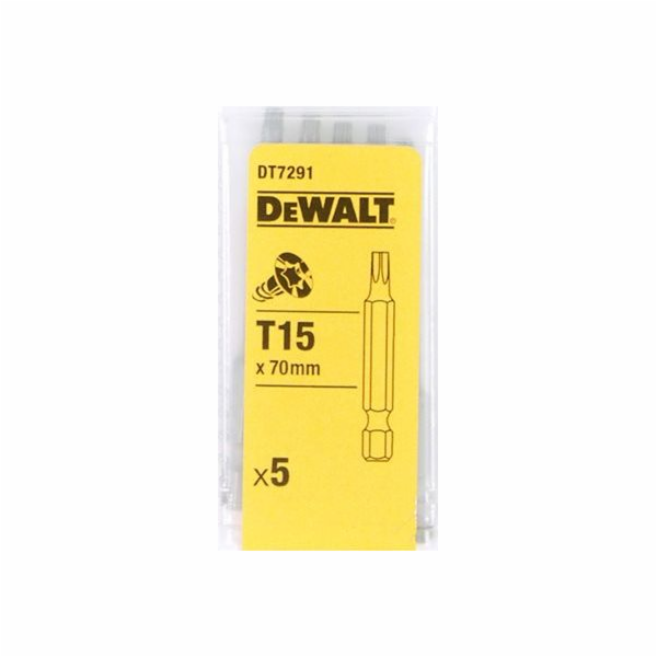 Dewalt 1/4 Torx bit T15 x 70 mm 5 kusů (DT7291-QZ)