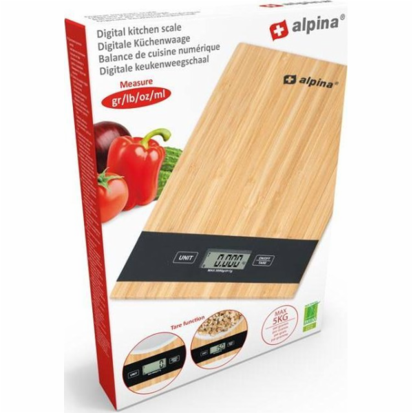 Kuchyňská váha 5 kg bambus ED-218677