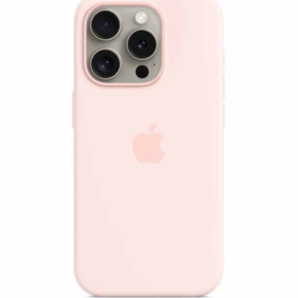 iPhone 15 Pro Silicone Case with MS - Light Pink