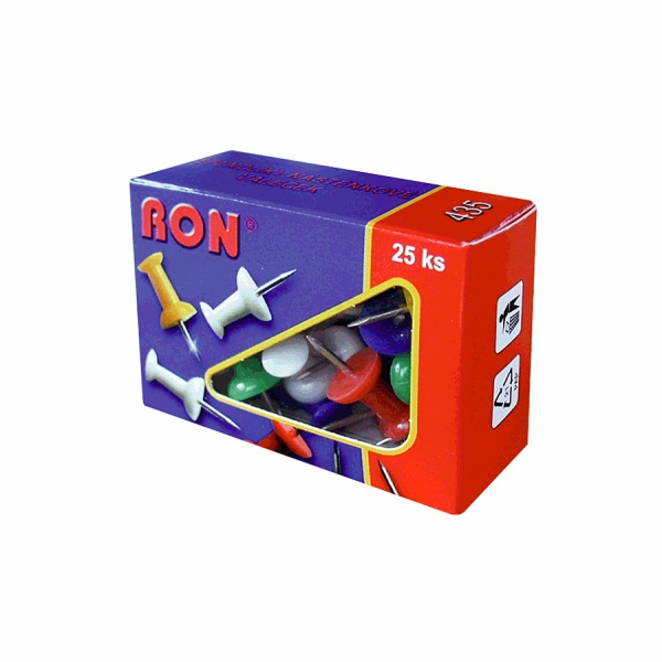 Špendlík nástěnkový 25 ks typ 435 váleček RON