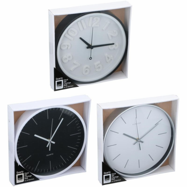 Nástěnné hodiny 30 cm bílá / černá ED-224296bila