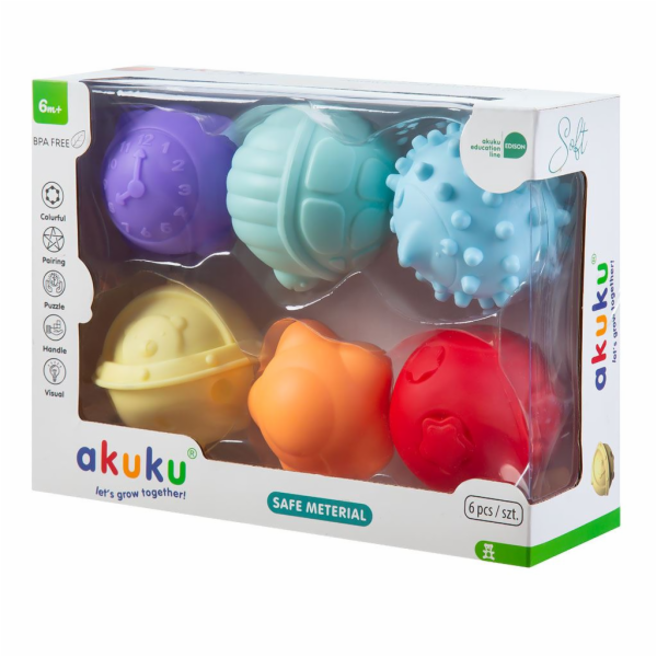 Sada senzorických míčků 6 ks Akuku