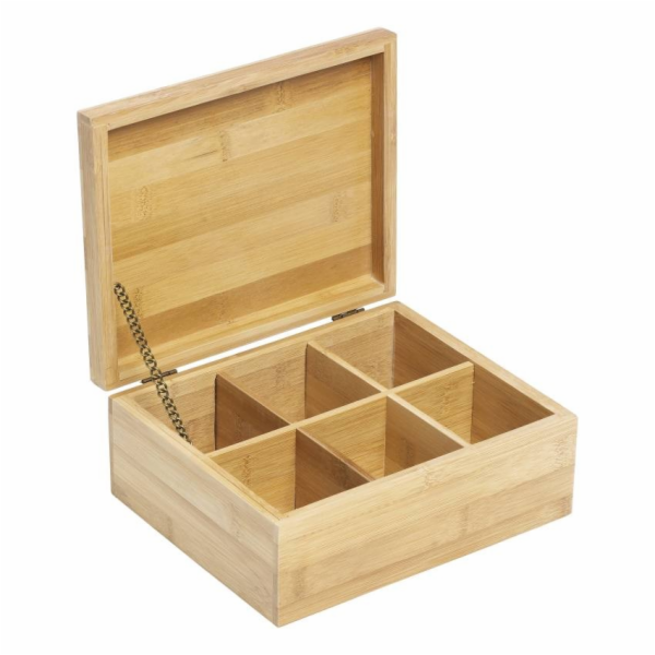 Dřevěná krabička na čaj 6 přihrádek ED-294673