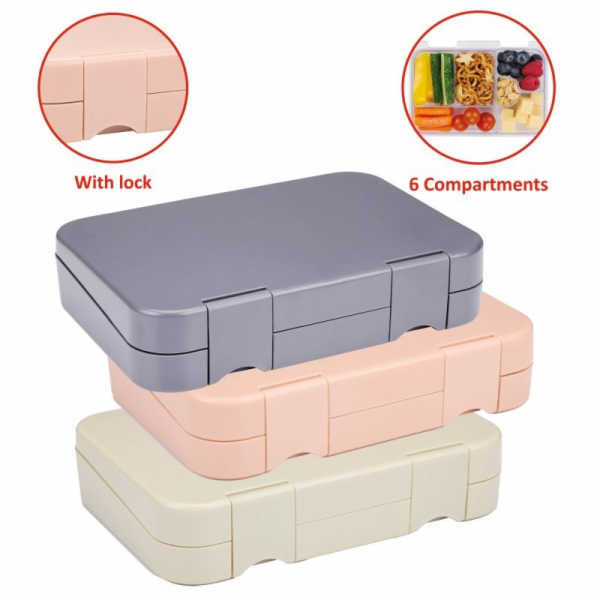 Box na svačinu s přihrádkami šedá ED-205926seda