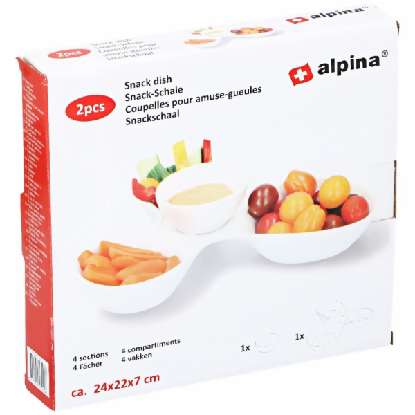 Servírovací tác na pochutiny a miska na dip ED-218490