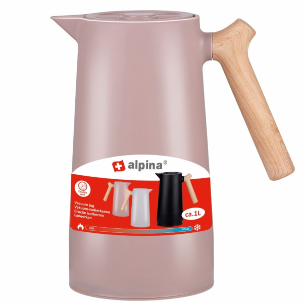 Termoska servírovací skleněný vnitřek 1 l růžová ED-22341...