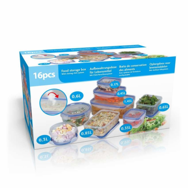 Úložný box na potraviny sada 16 ks ED-287216