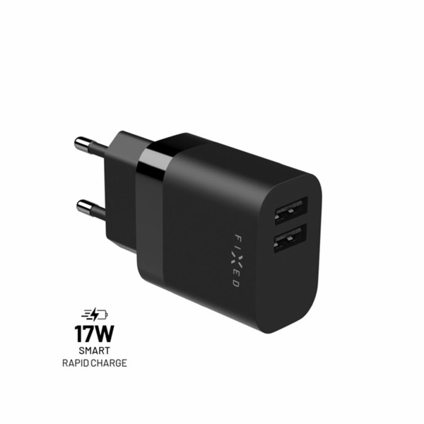 Fixed nabíječka 2xUSB 17W FIXC17N-2U-BK