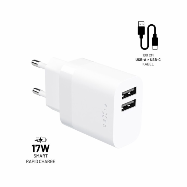 Set FIXED síťové nabíječky s 2xUSB výstupem a USB/USB-C k...