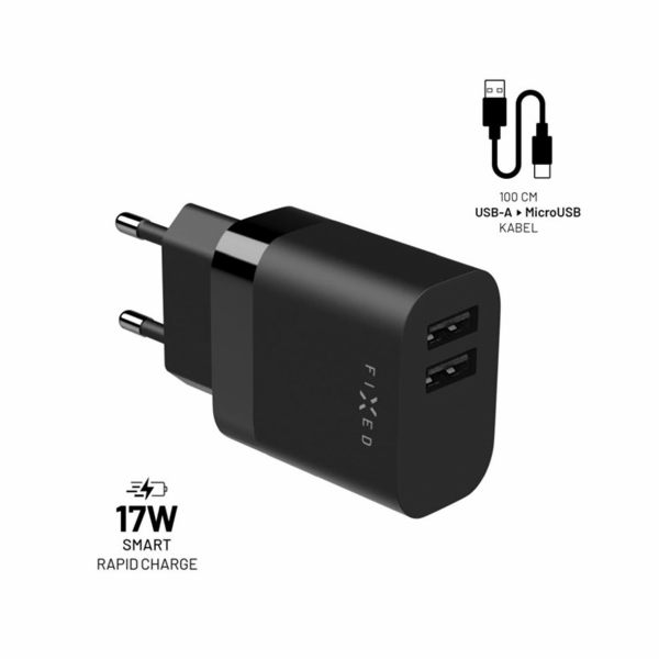 Fixed nabíječka 2xUSB FIXC17N-2UM-BK