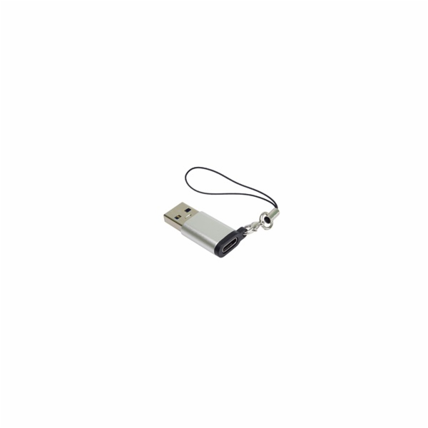 PremiumCord Adaptér USB-C na USB-A 3.0, stříbrná s očkem ...