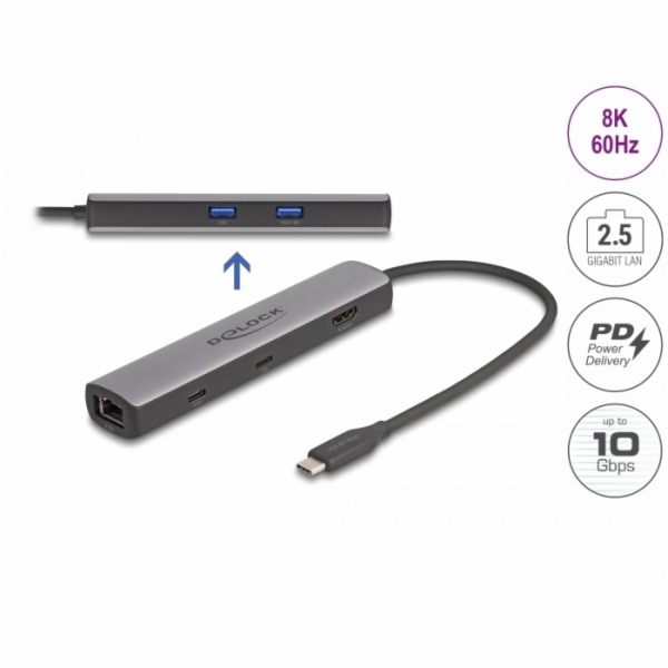 Delock Dokovací stanice USB 40 Gbps USB Type-C™ 8K - HDMI...