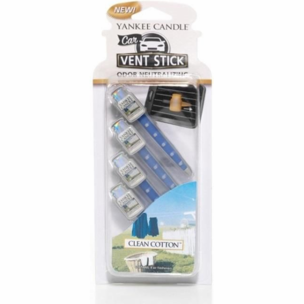 Vonné kolíčky Yankee Candle, Čistá bavlna, 4x osvěžovač d...