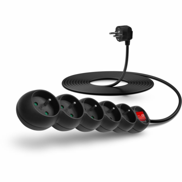 Connect IT prodlužovací kabel 230 V, 5 zásuvek, 5m, s vyp...