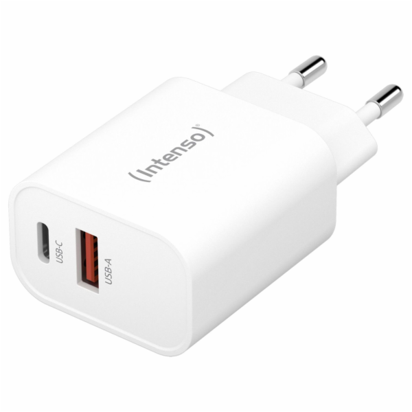INTENSO W30AC, 2x USB A/C, Nabíjačka, 30W, biela