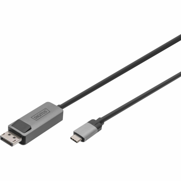 DIGITUS USB Type C / DisplayPort Bidirectional Alu, black 1m