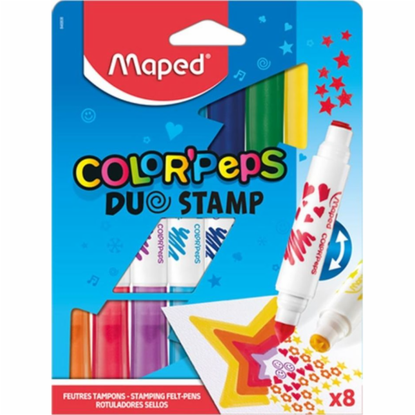 Maped Oboustranné fixy s razítky, 8 barev MAPED