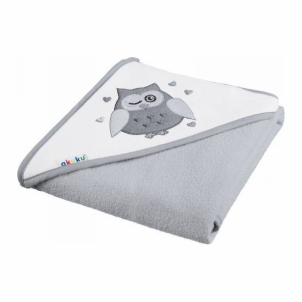 Dětská osuška 100x100 Akuku šedá se sovou