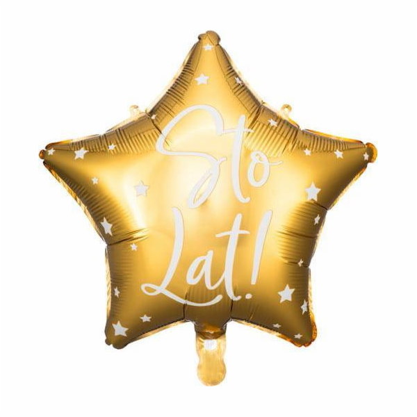 Party Deco Foil balónek Happy Birthday!, 40 cm, zlatý