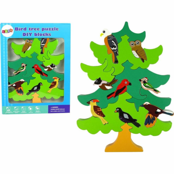 Import leantoys Wooden Tree Forest Birds DIY Wooden Block...