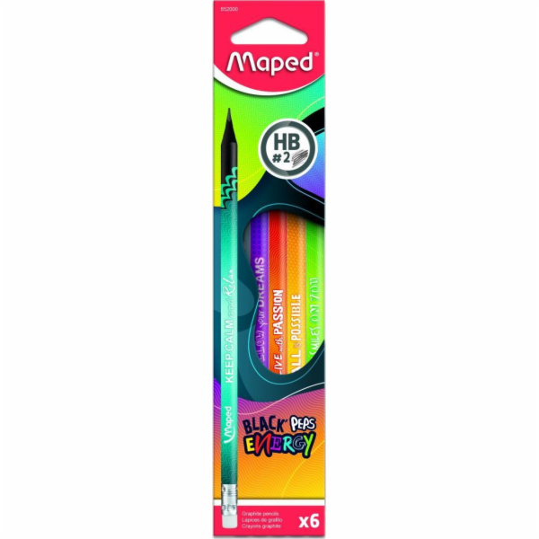 Maped Pencil s gumou ENERGY hb 6 ks Maped 852000