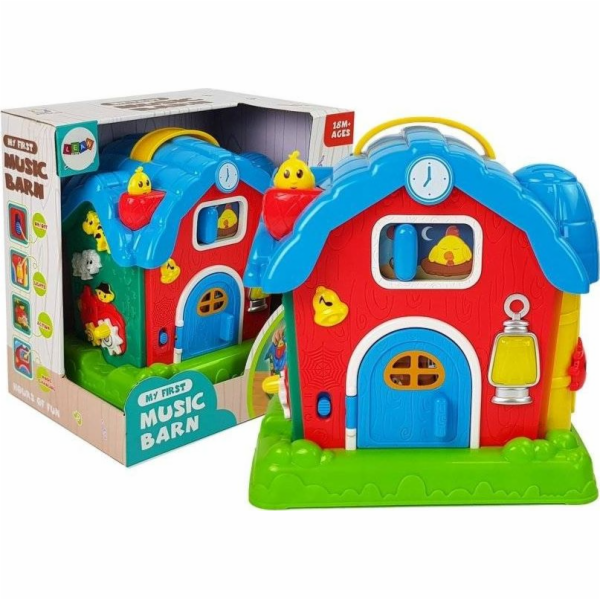 LEANToys Musical Barn Animals Farm Sounds Music Red