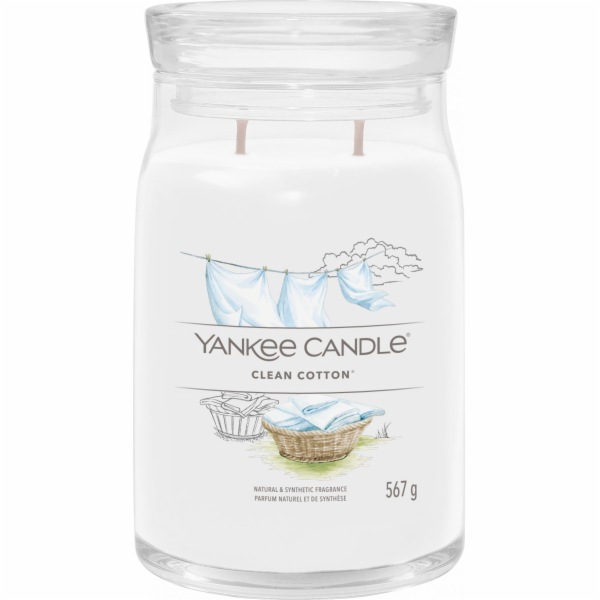 Svíčka ve skleněné dóze Yankee Candle, Čistá bavlna, 567 g